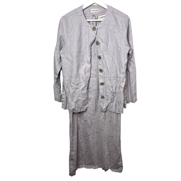 Freeport Studio Linen Maxi Dress & Jacket Set | 2-Piece | Large | Artsy Vintage - Picture 1 of 11